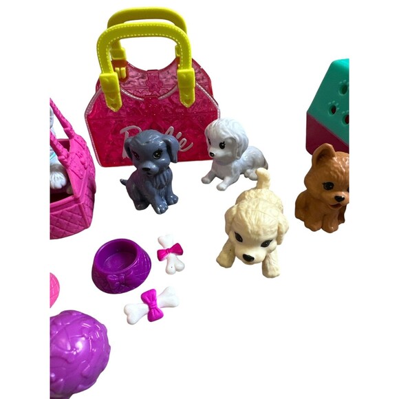 Barbie Replacement Pets Dogs Puppies Cats Rabbit Carriers Bowls Bones Large Lot - Picture 7 of 8